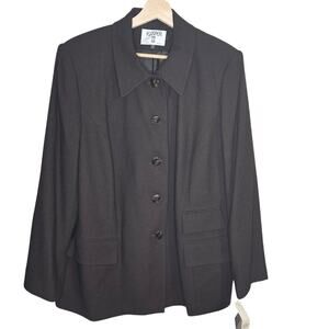NWT Kasper II 18W Dark Brown Button Front Blazer [0315]
